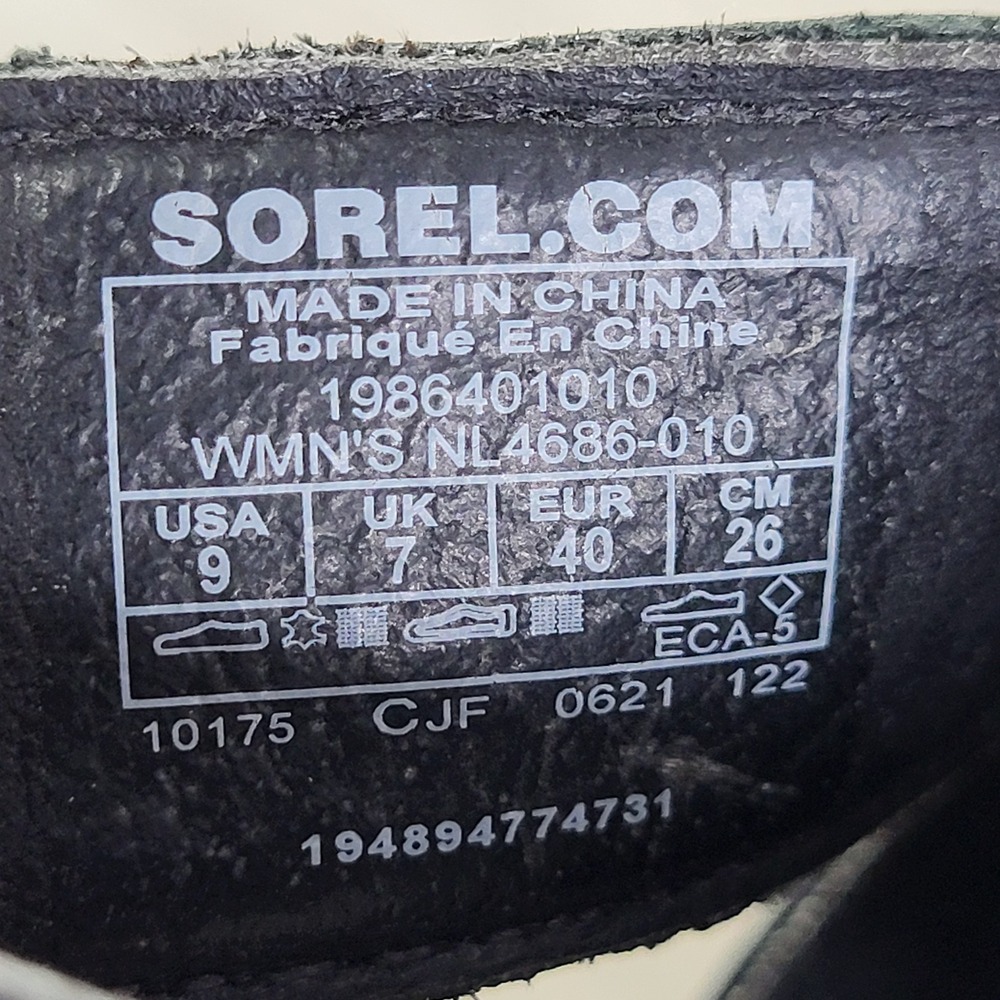 Sorel Joanie III Slingback Wedge Sandals Womens Size 9Black Beige Platform - Picture 2 of 12